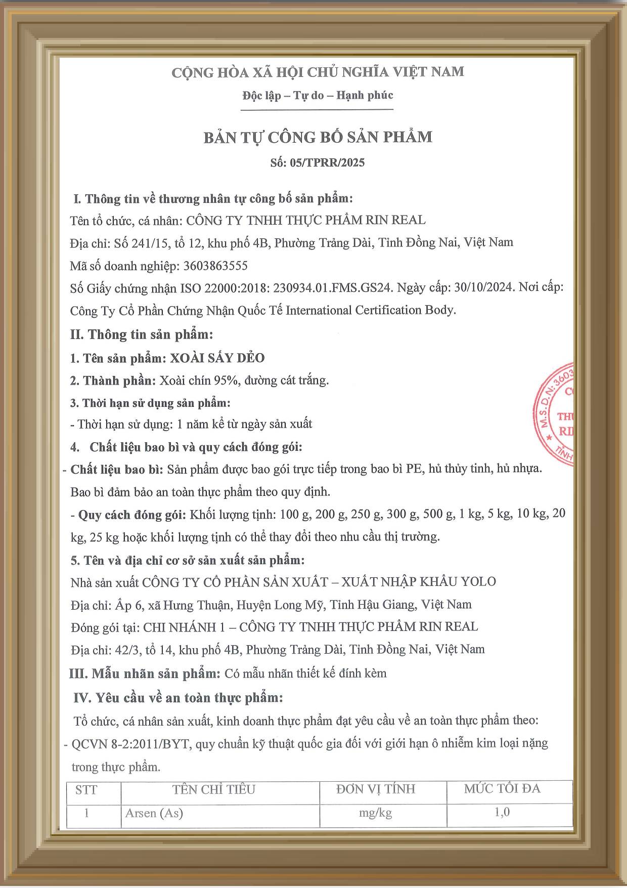 Xoài sấy dẻo